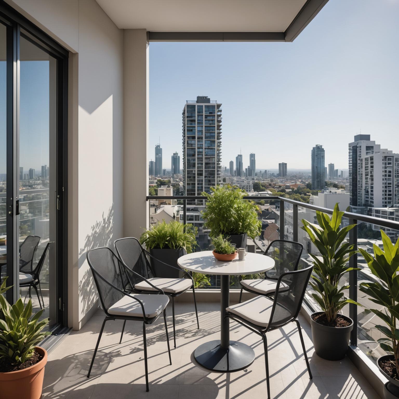 Straight drop awning on an apartment balcony