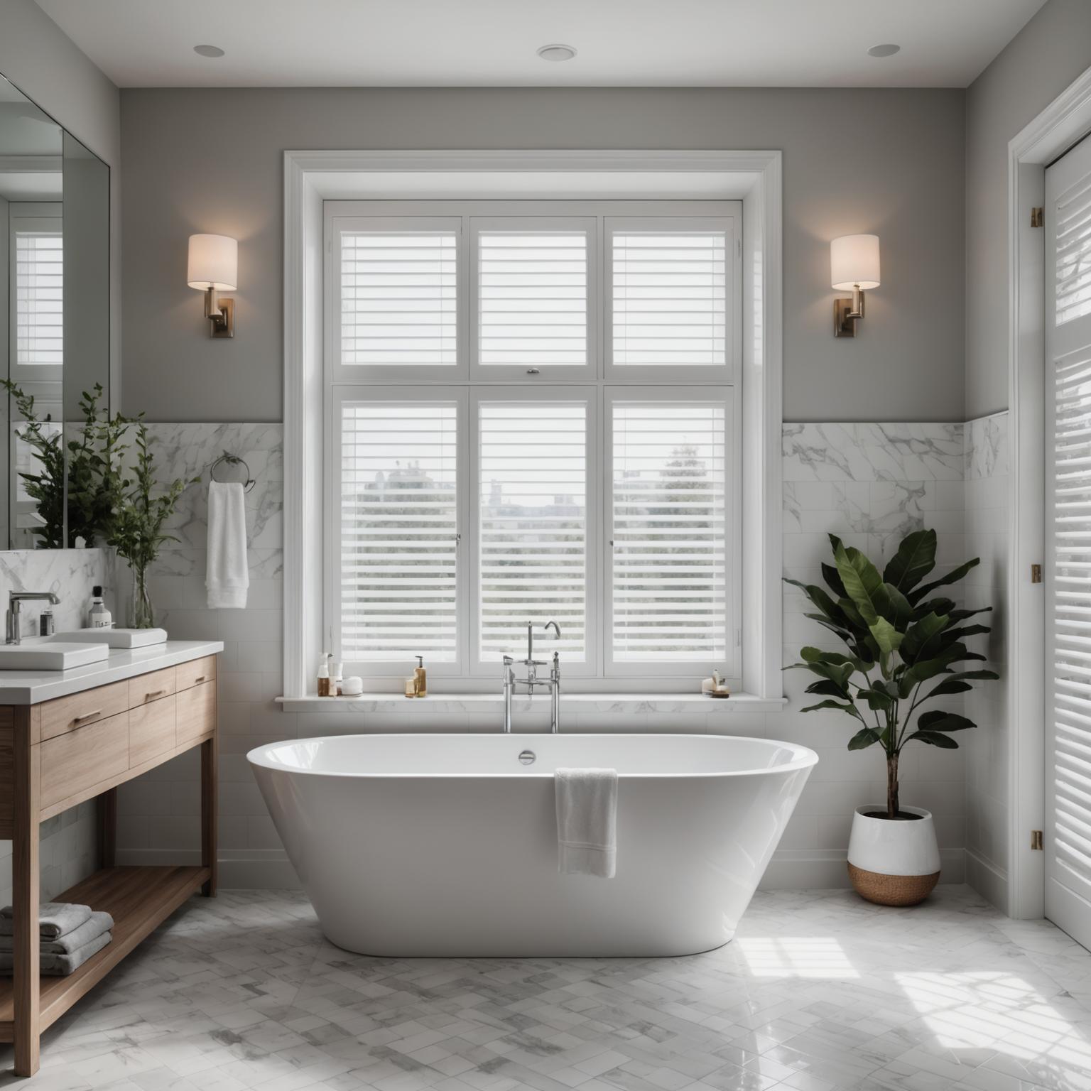 PVC shutters in a modern bathroom